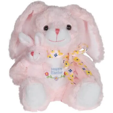 Happy Easter Sunny Bunny Plush - Pink (8.5")