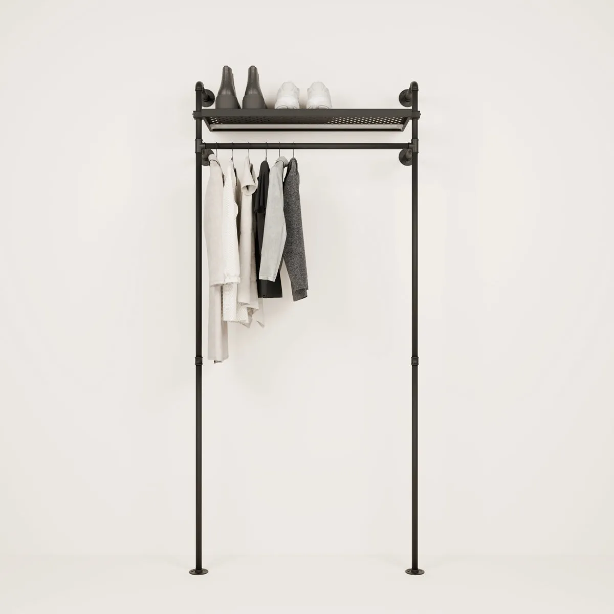 HEDDA METAL – Shelf with clothing rack | clothes rack shelf