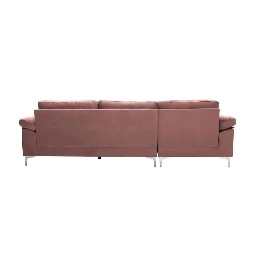 Inox Modern Suede Sectional Sofa