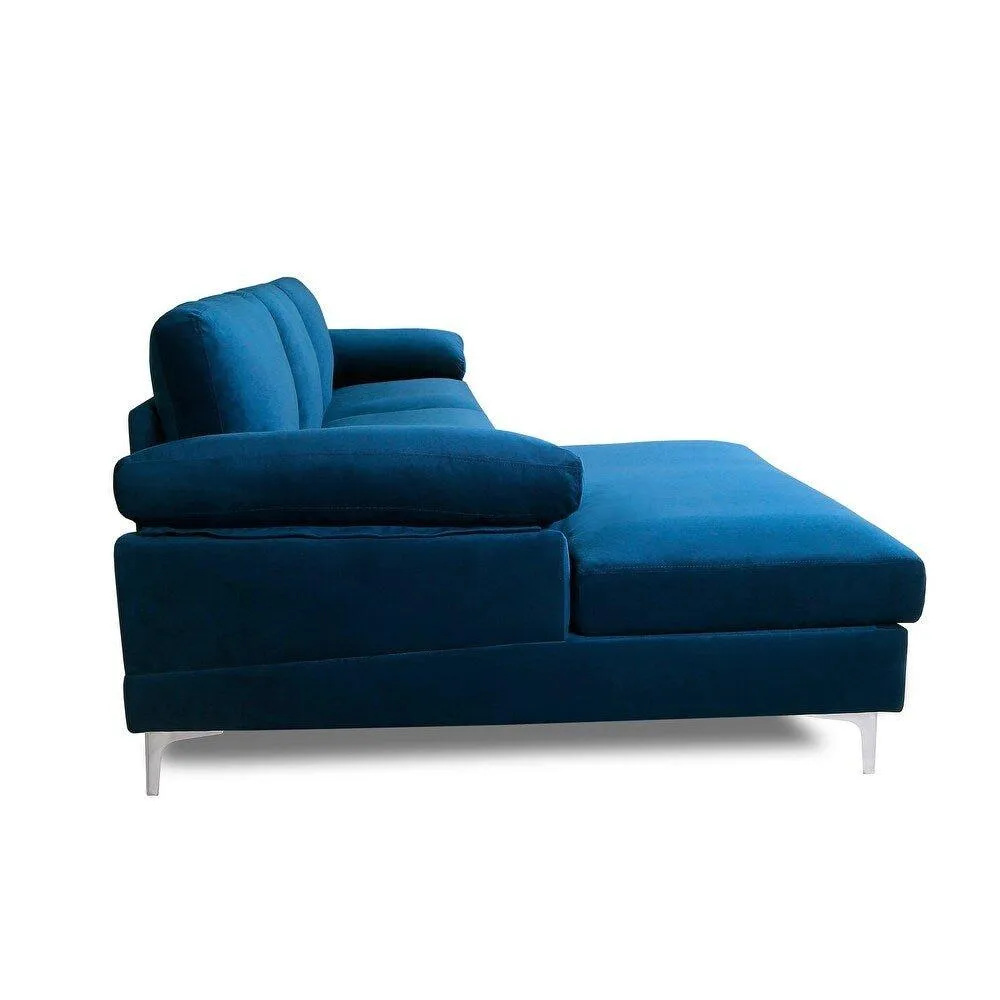 Inox Modern Suede Sectional Sofa