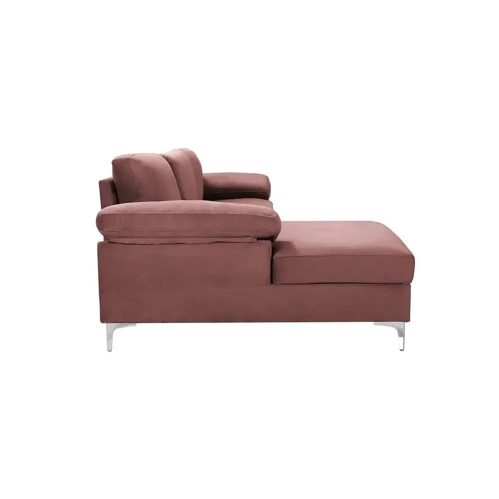 Inox Modern Suede Sectional Sofa