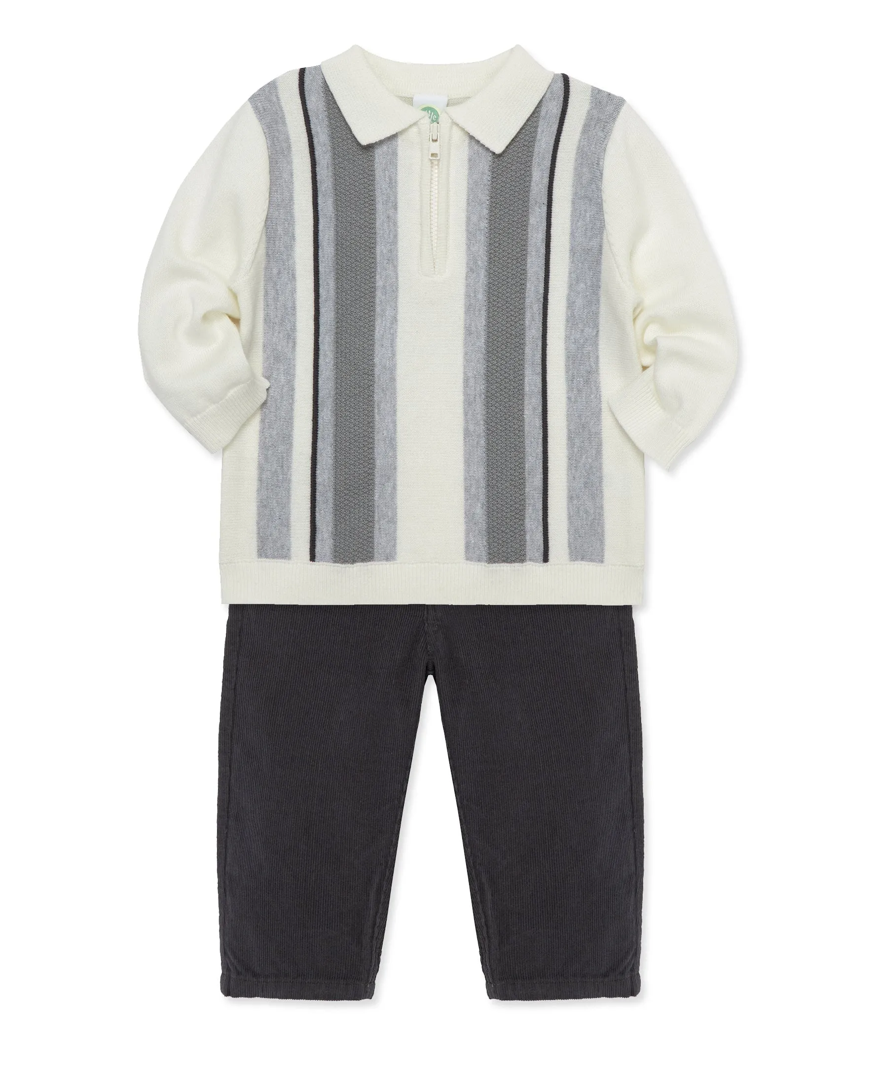 Intarsia Knit Polo Set (2T-4T)