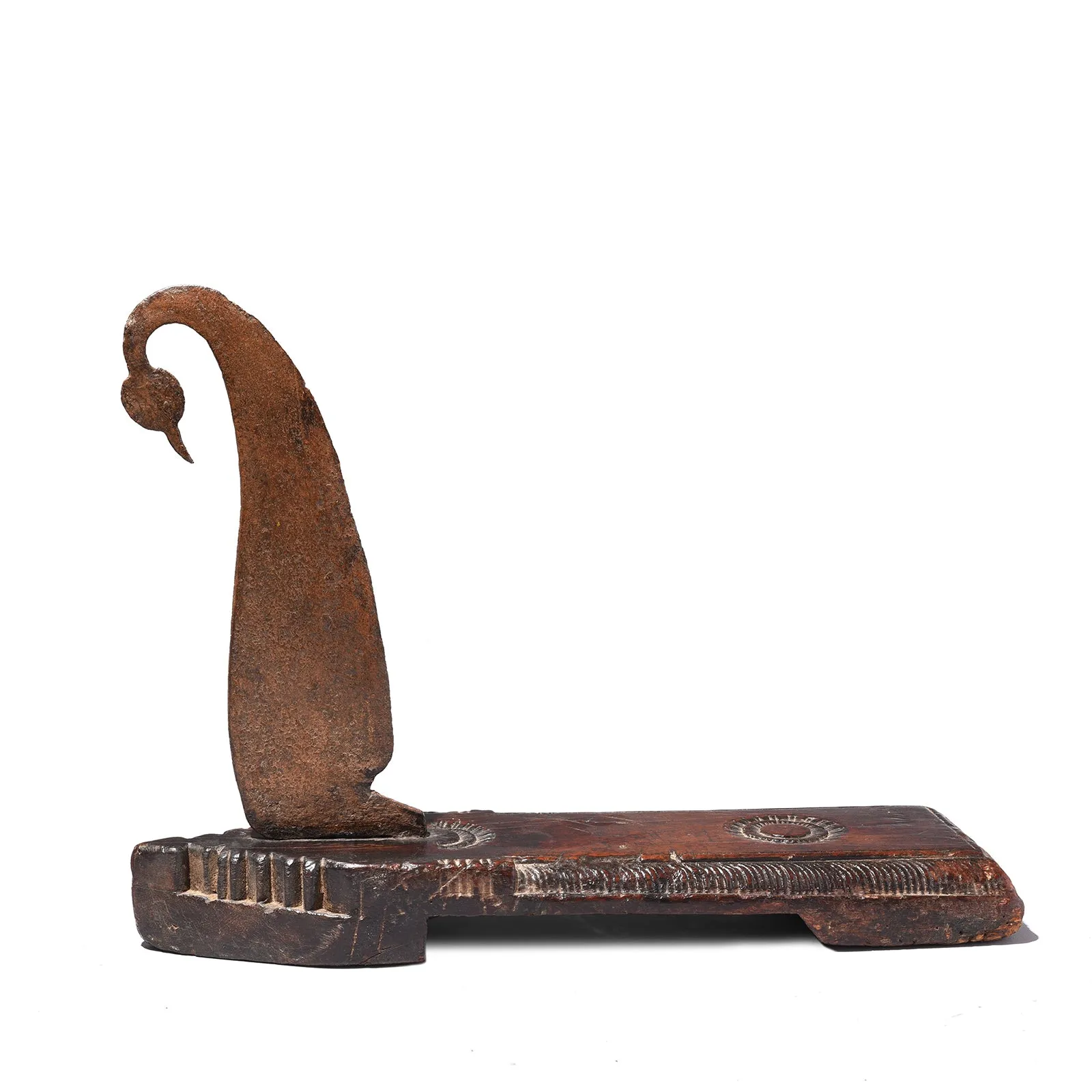 Jackfruit Wood Coconut Grater From Kerala - 19th Century