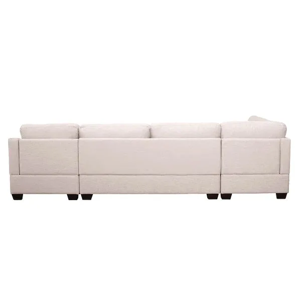 Jeffo Modern Suede Sectional U Shape Sofa