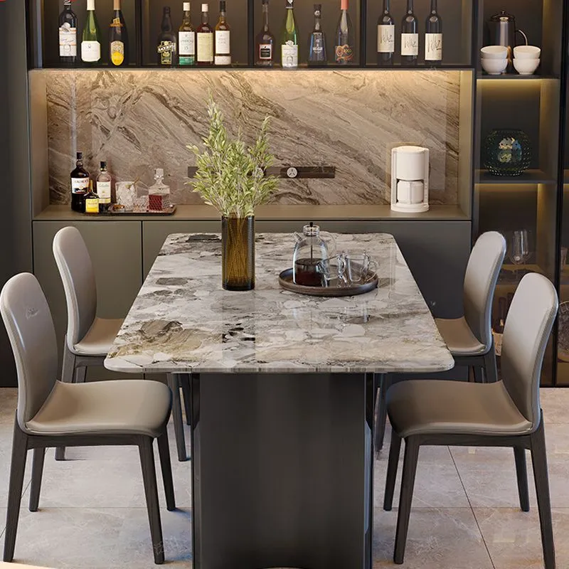 KELLAN Brown Natural Marble Dining Table