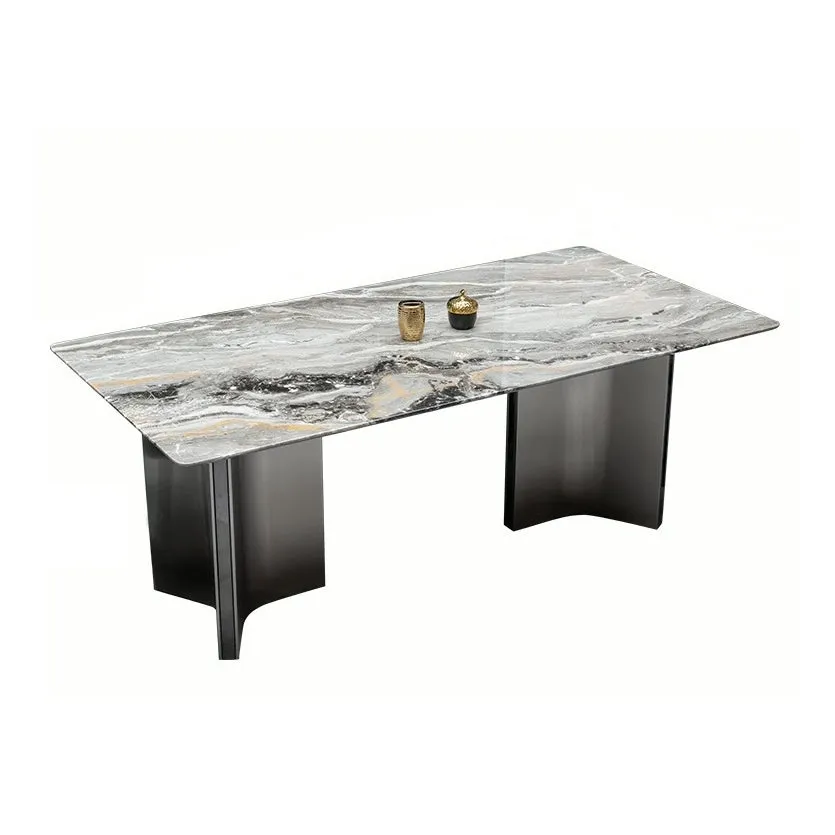 KELLAN Brown Natural Marble Dining Table