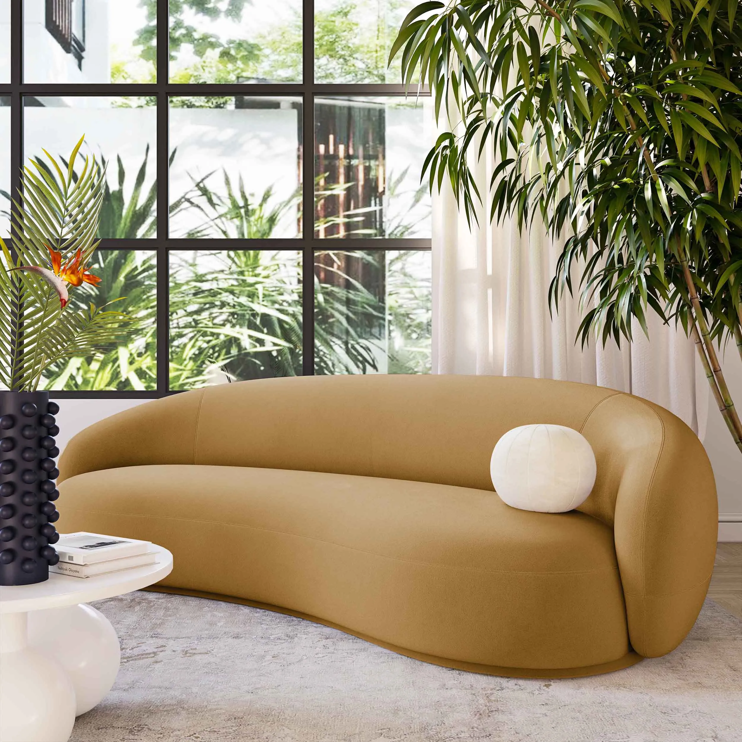 Kendall Velvet Sofa, Cognac