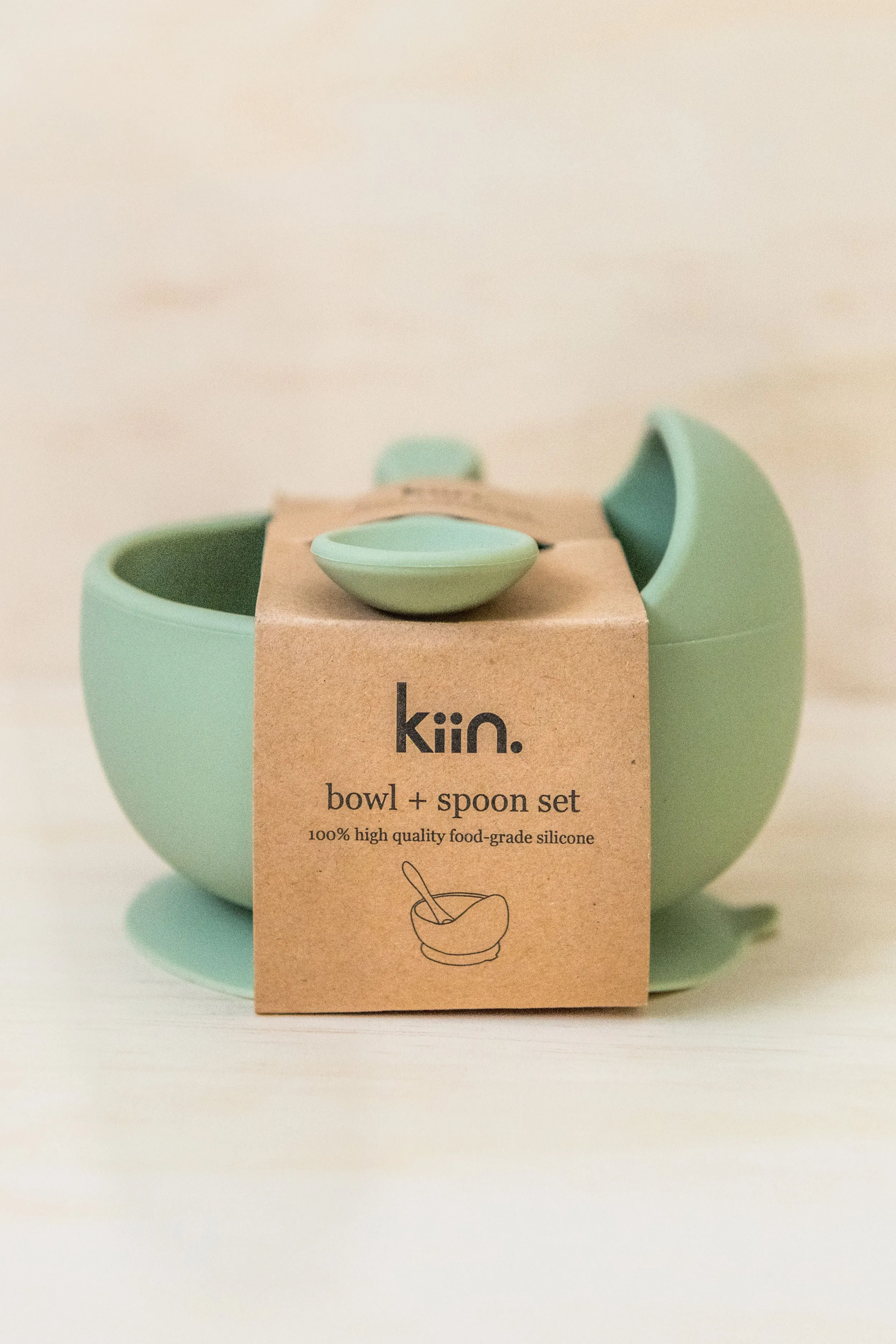 Kiin Baby Silicone Bowl   Spoon Set - Sage