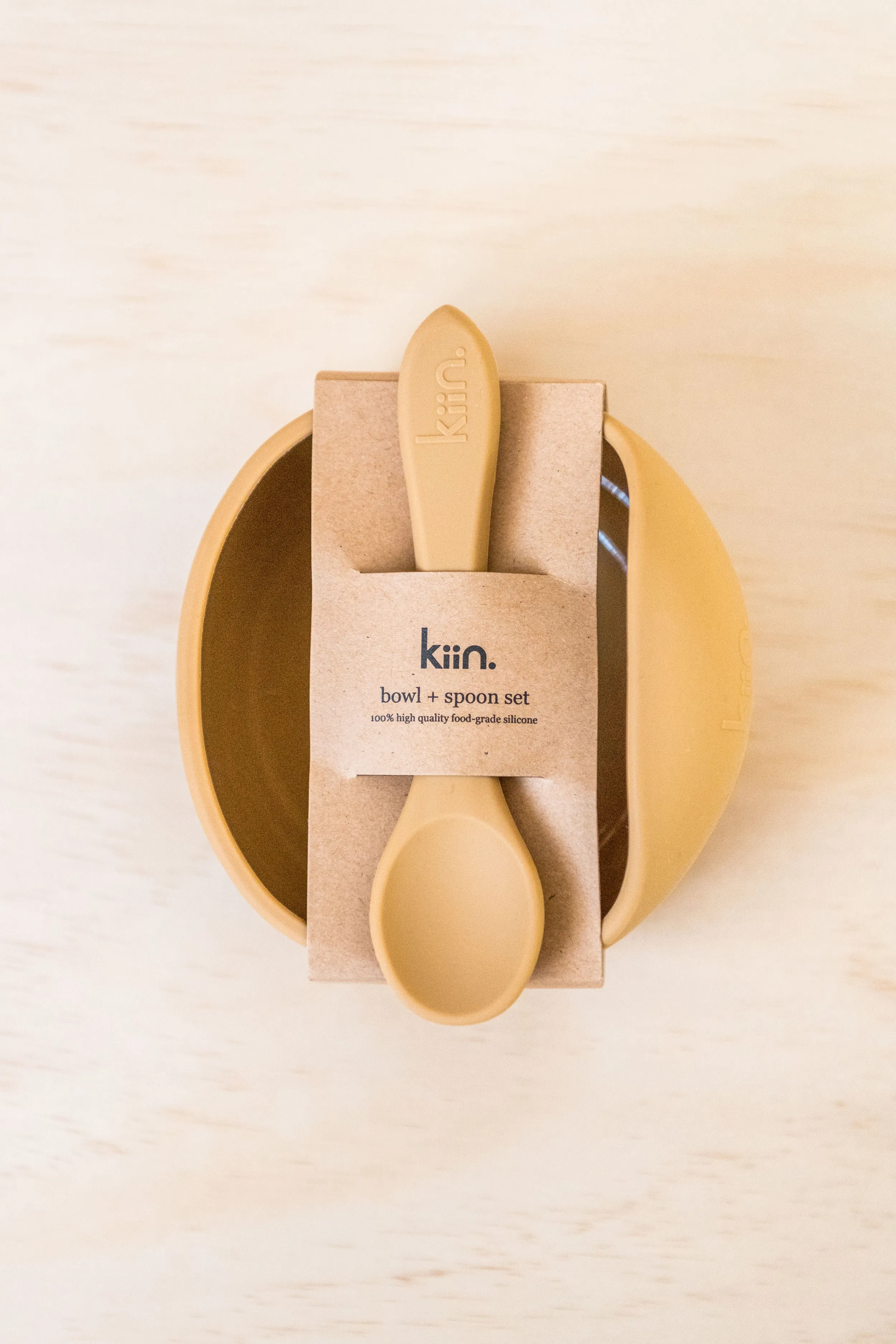 Kiin Baby Silicone Bowl   Spoon Set - Tan