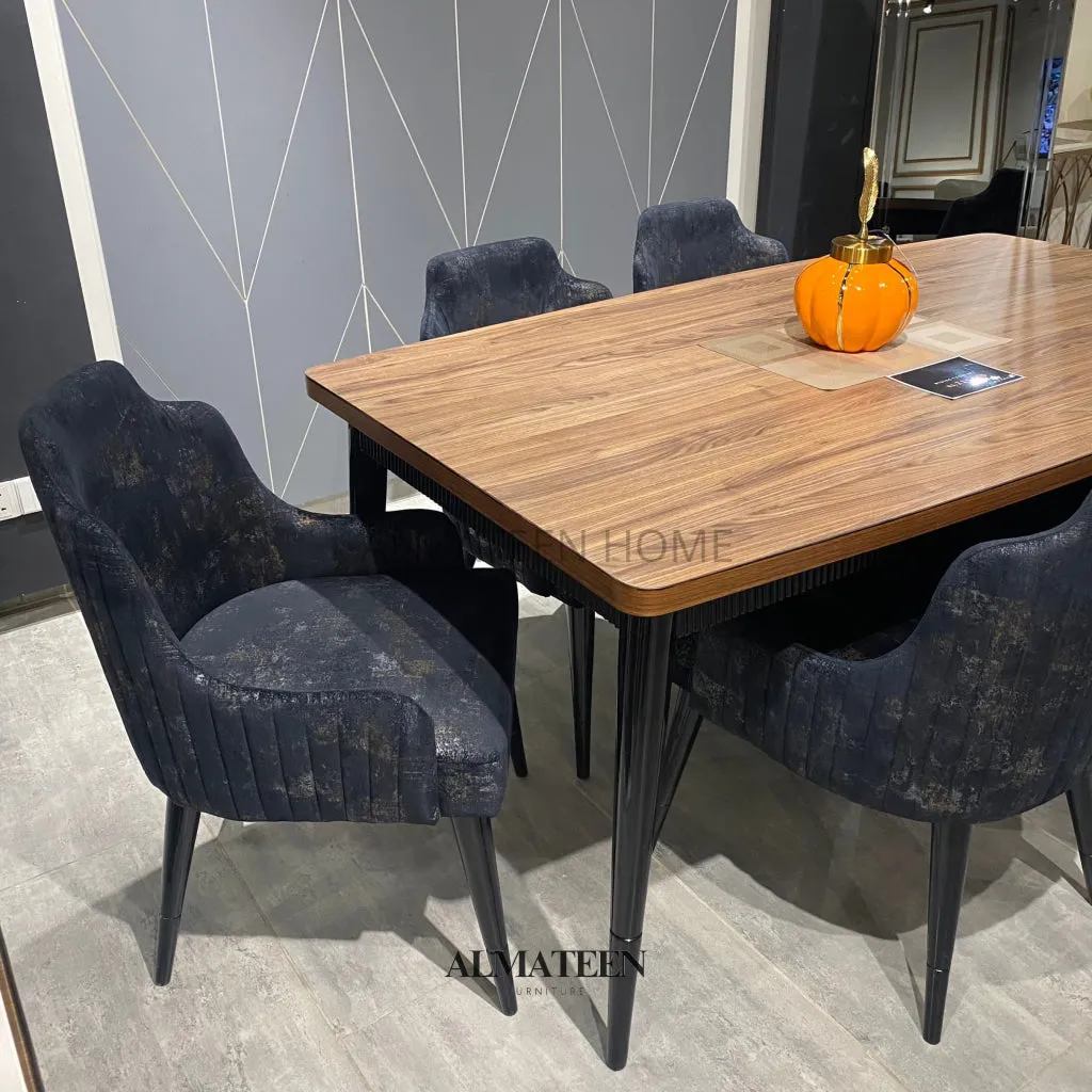 Lisbon Wooden and MDF Top Dining Table Set with 6 Chairs