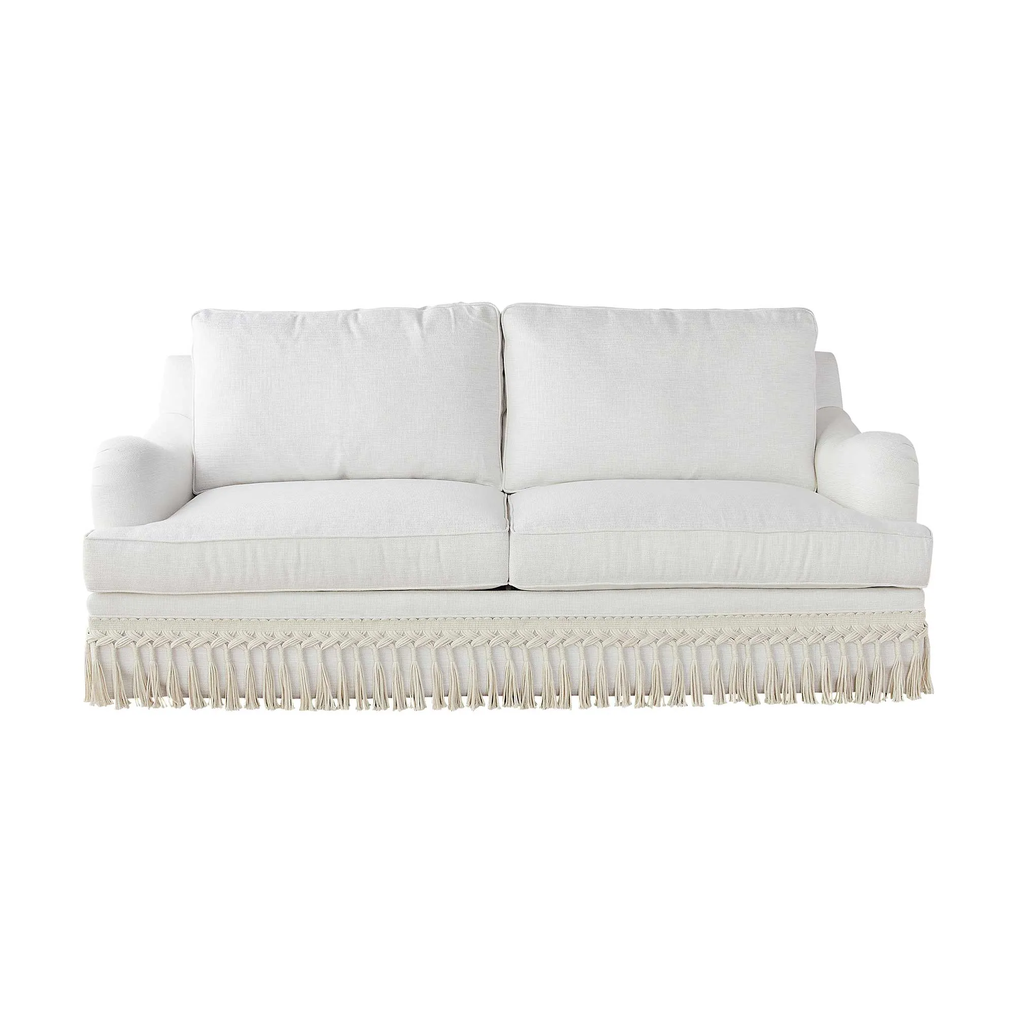 London Fringe Sofa in Natural White