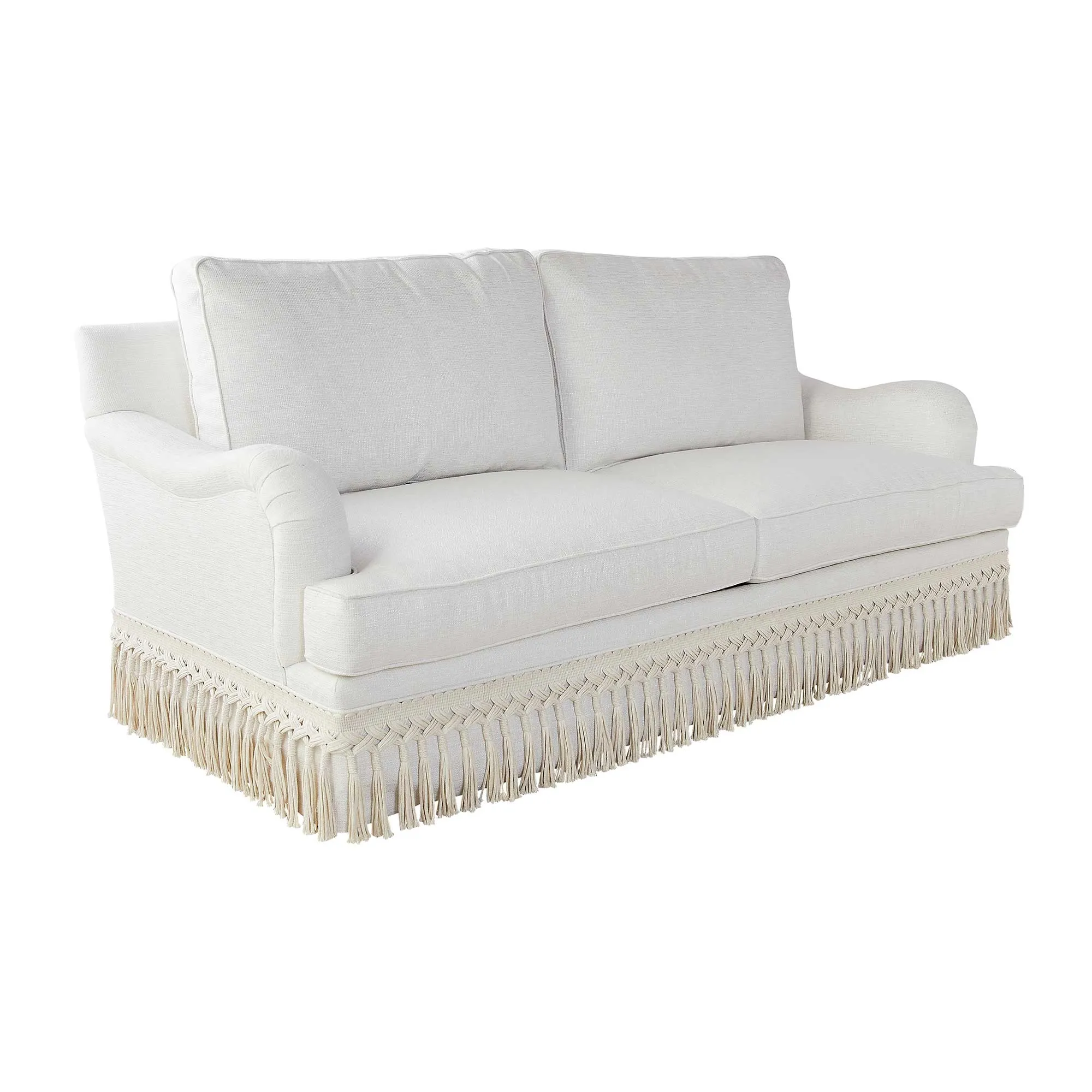 London Fringe Sofa in Natural White