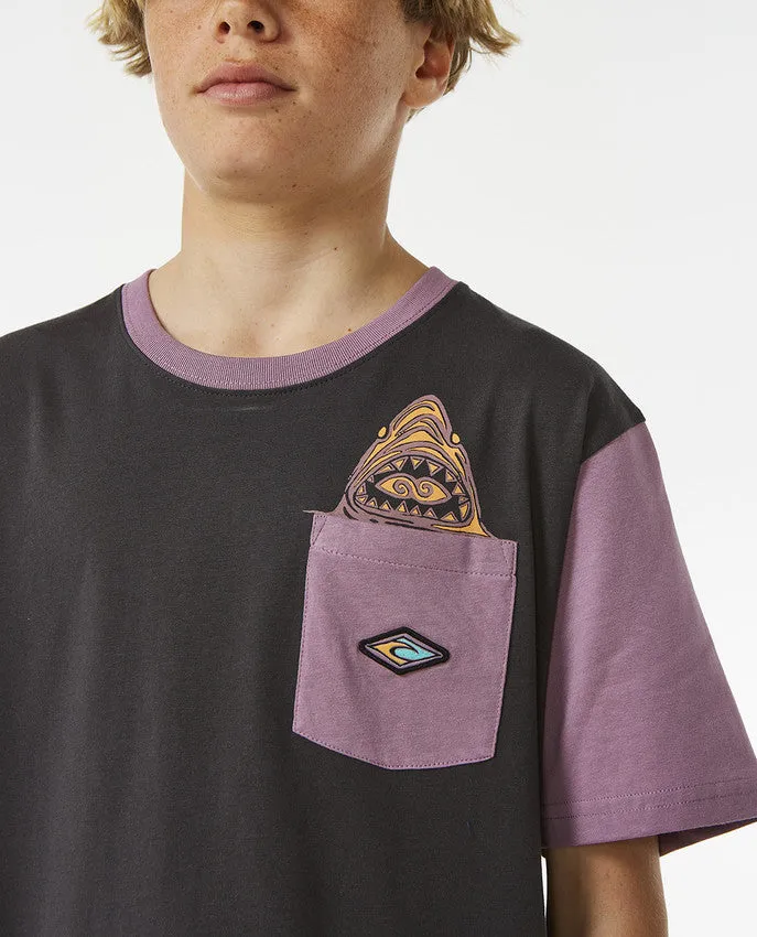 LOST ISLANDS POCKET TEE - DUSTY PURPLE (AGES 12, 14 & 16)