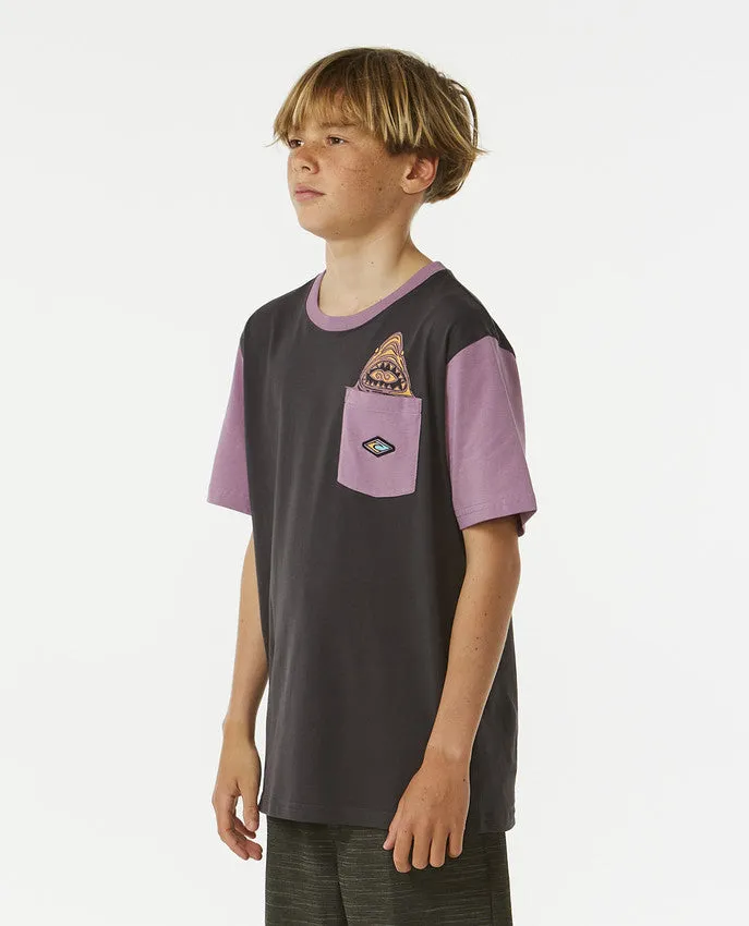 LOST ISLANDS POCKET TEE - DUSTY PURPLE (AGES 12, 14 & 16)