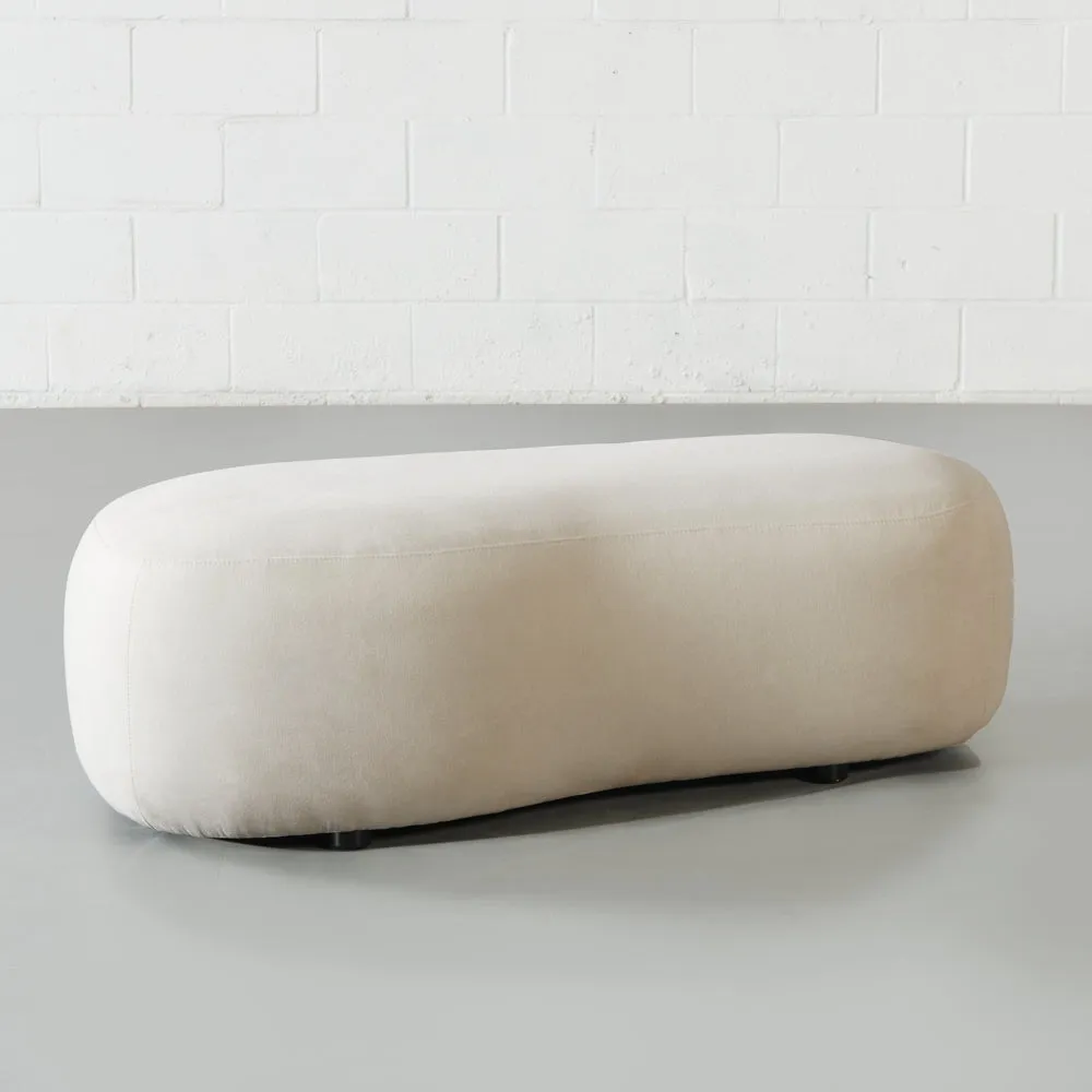 MAGNUS - Cream Fabric Ottoman