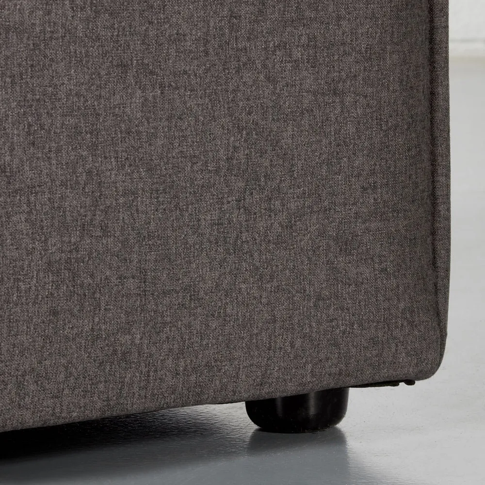 MASON - Dark Grey Fabric Ottoman