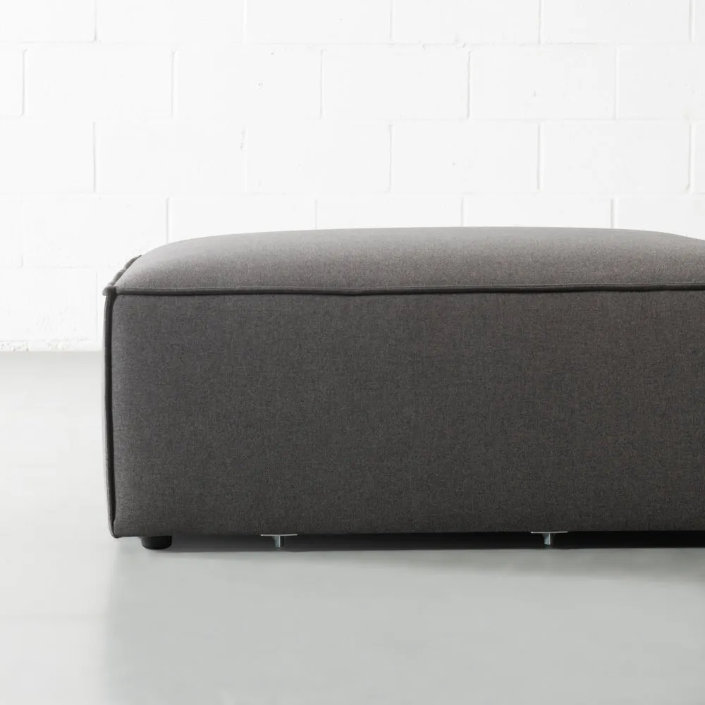 MASON - Dark Grey Fabric Ottoman