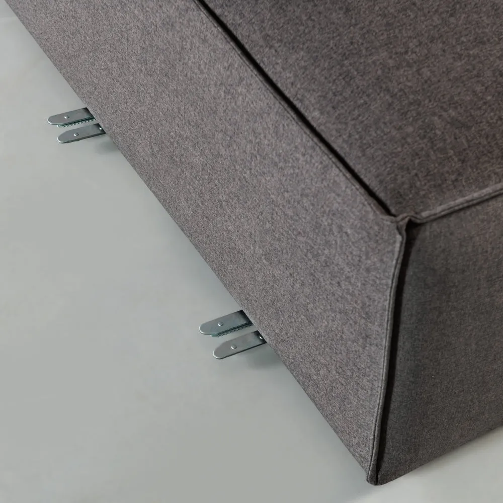 MASON - Dark Grey Fabric Ottoman