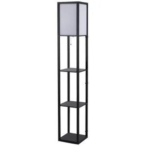 Modern Shelf Floor Lamp Soft Light 4-tier Open Shelves Living Room Storage Display