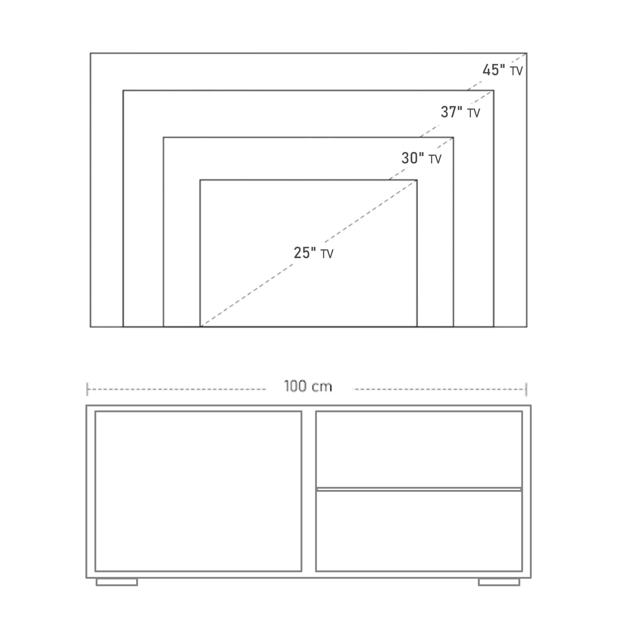 Modern TV Stand Media Unit w/ High Gloss Door Cabinet 2 Shelves Living Room Office Home Furniture White