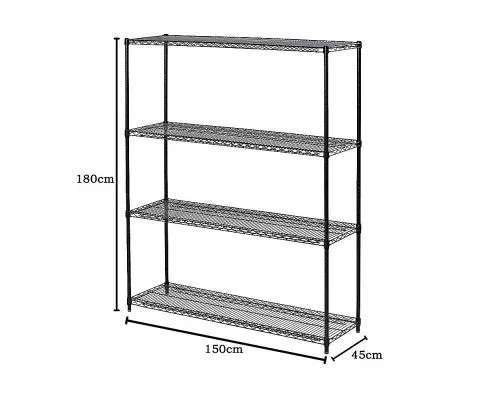 Modular Wire Storage Shelf 1500 x 450 x 1800mm Steel Shelving