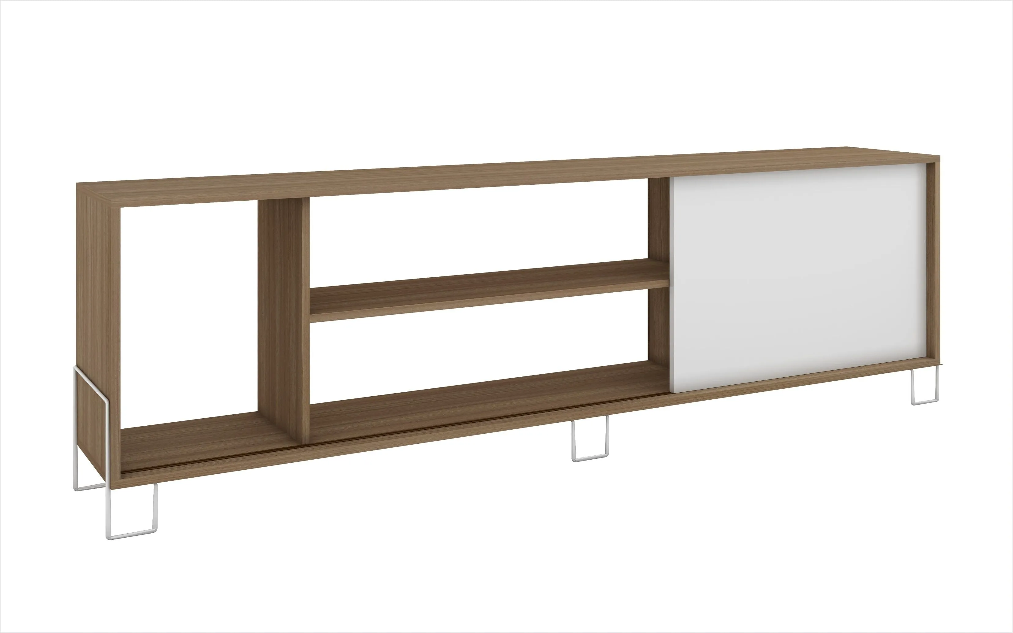 Nacka TV Stand 1.0 with 4 shelves in Oak and White