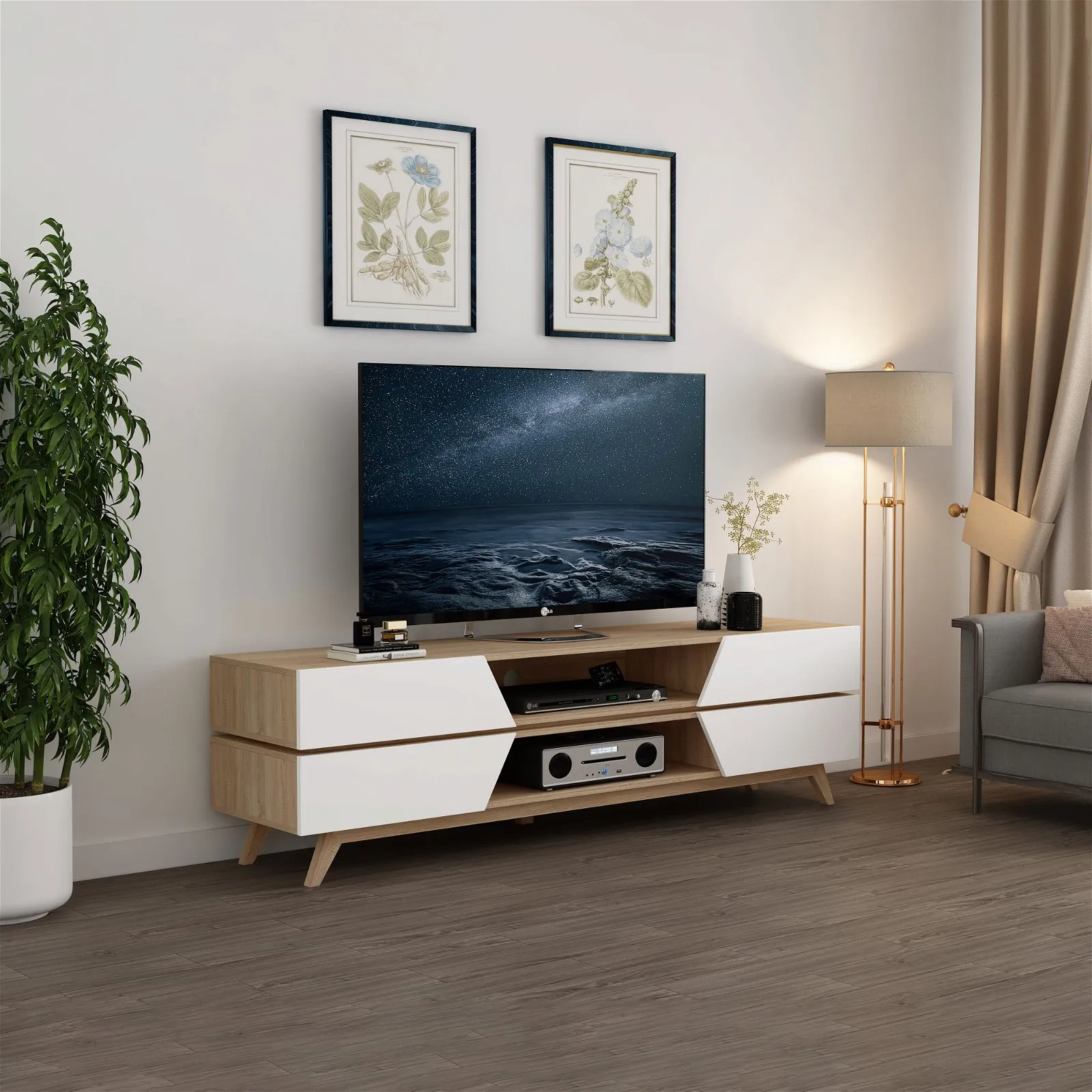 NORDIC 1800 Entertainment Unit Oak by Criterion