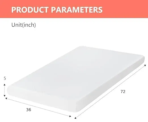 PandaTech Orthopedic Foam Mattress, 72x36x4 cm, Medium Firm, Single Size, 1 Year Warranty