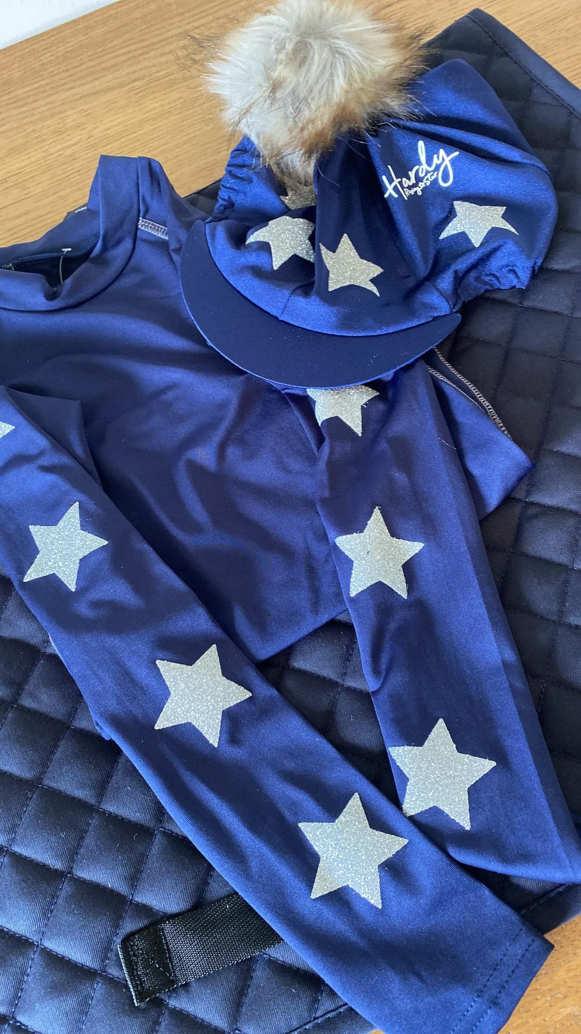 Personalised Star Cross Country Base Layer And Hat Cover