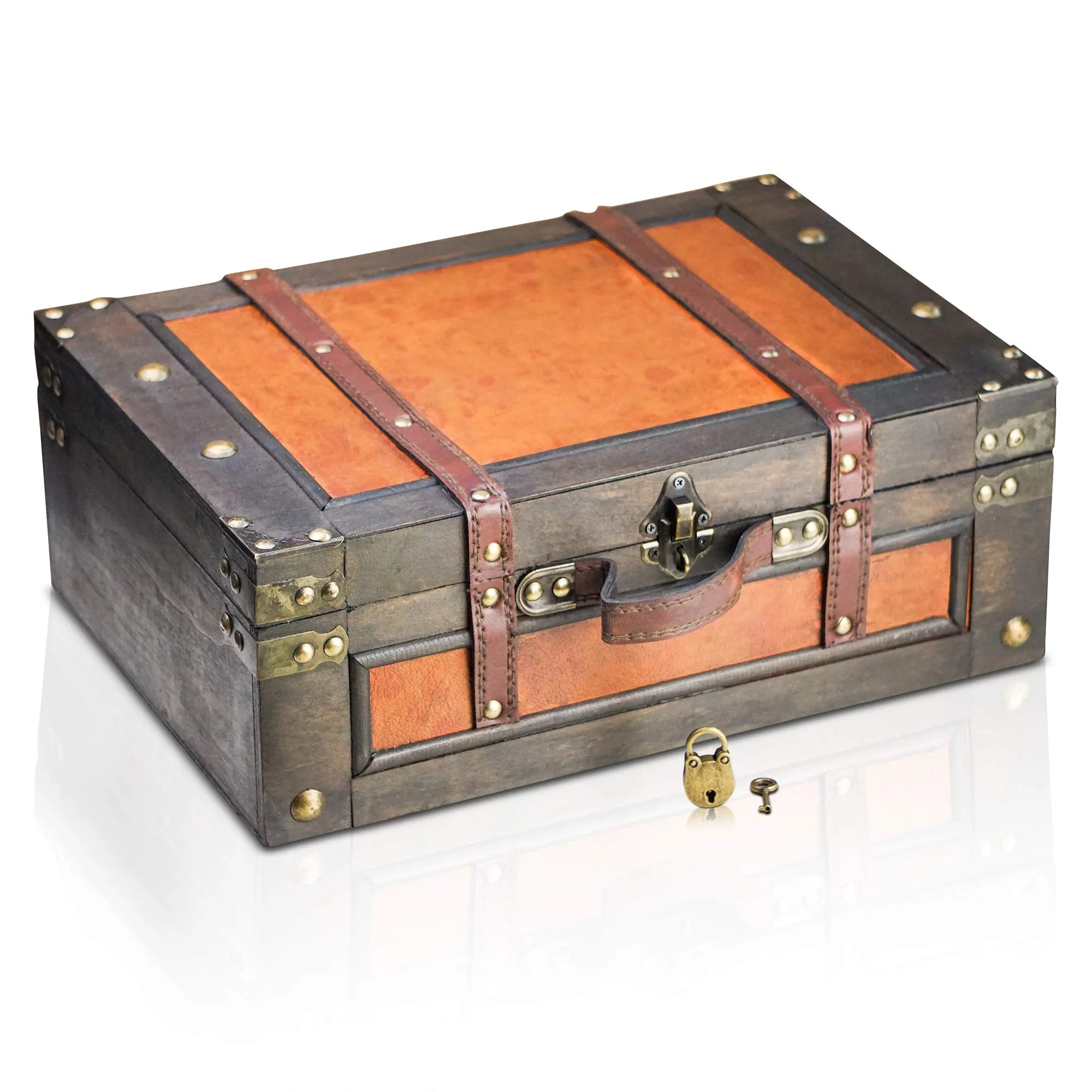 Pirate Treasure Chest Storage Box Marco 15x106x55 Durable Wood