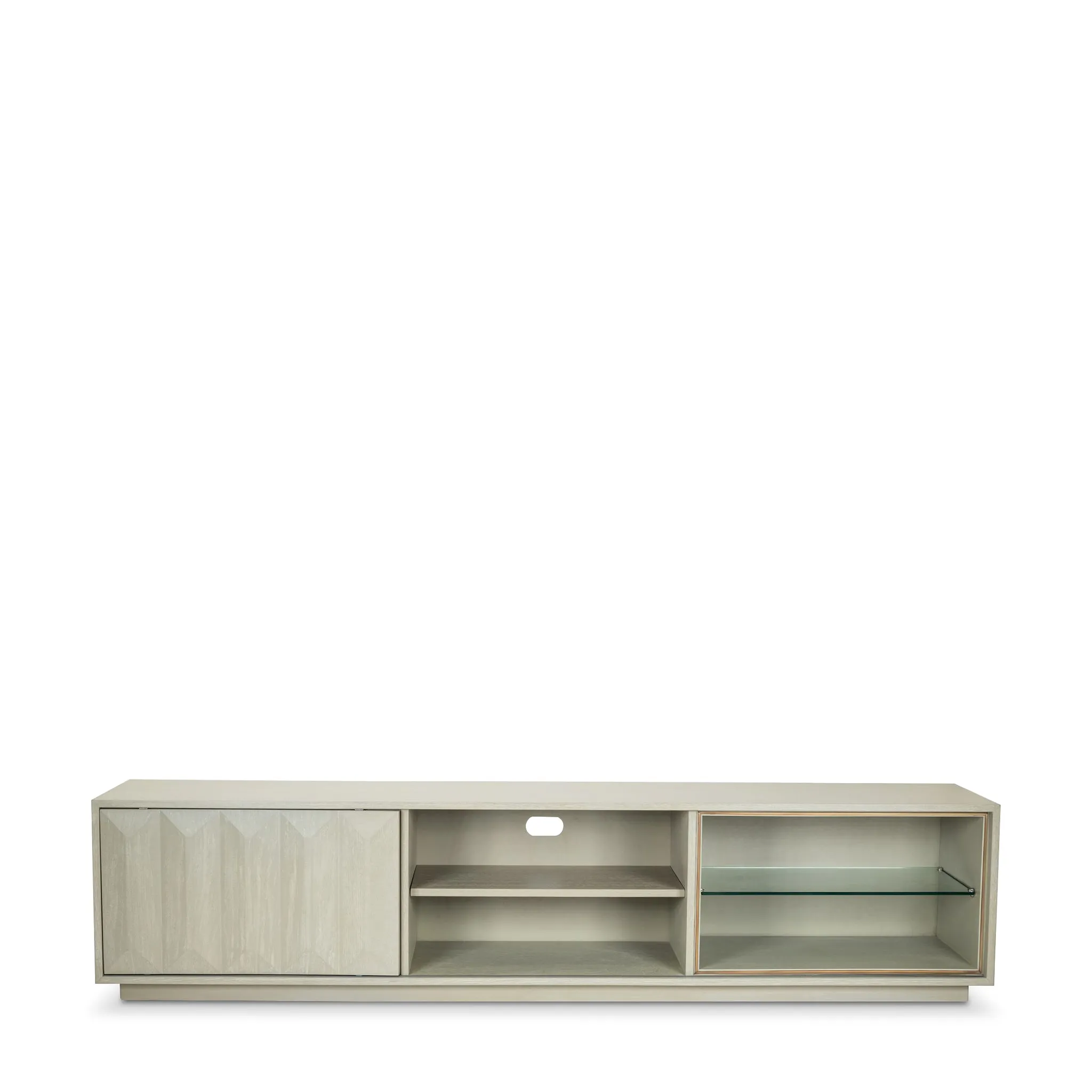 POLYGON LIGHT GREY TV MEDIA CABINET