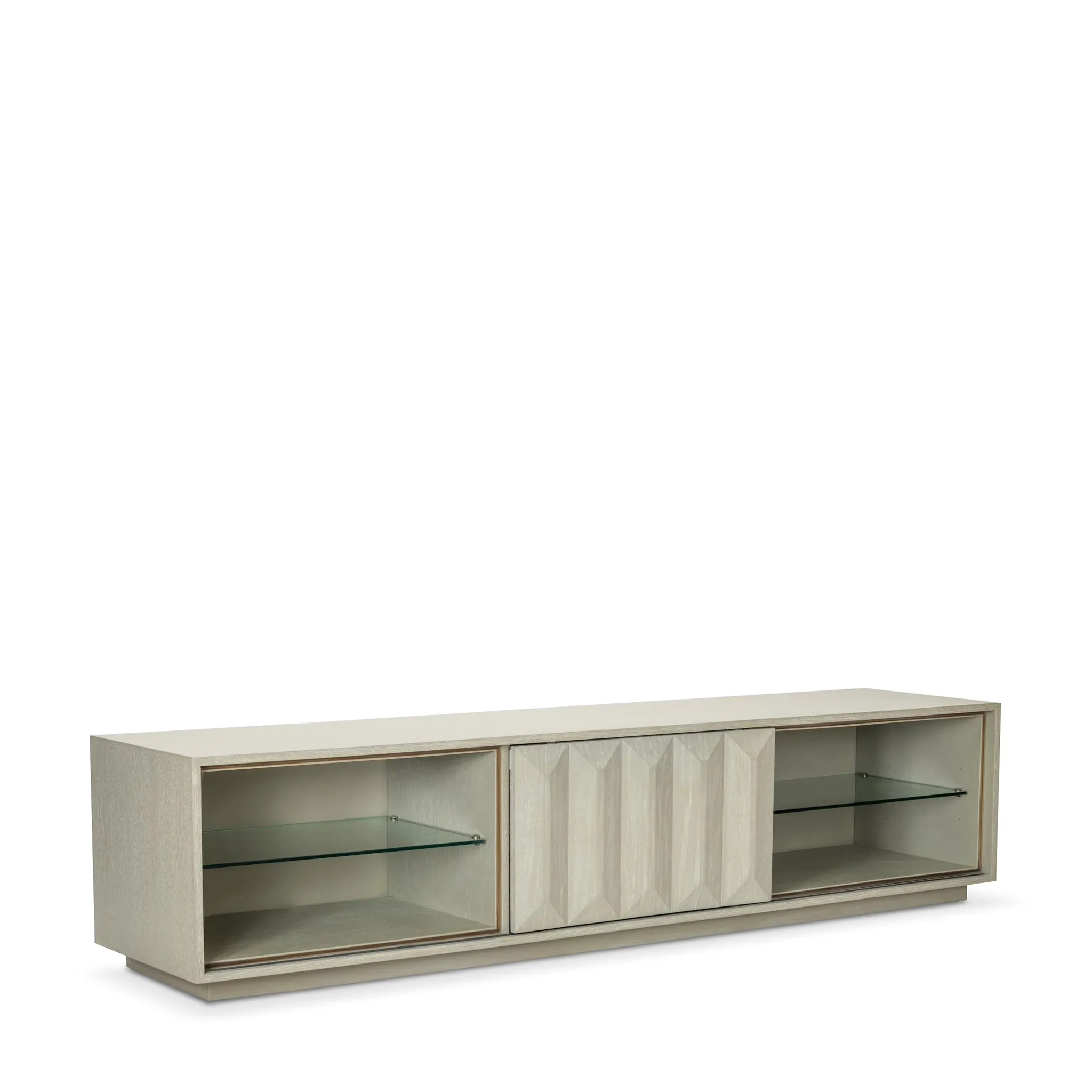 POLYGON LIGHT GREY TV MEDIA CABINET