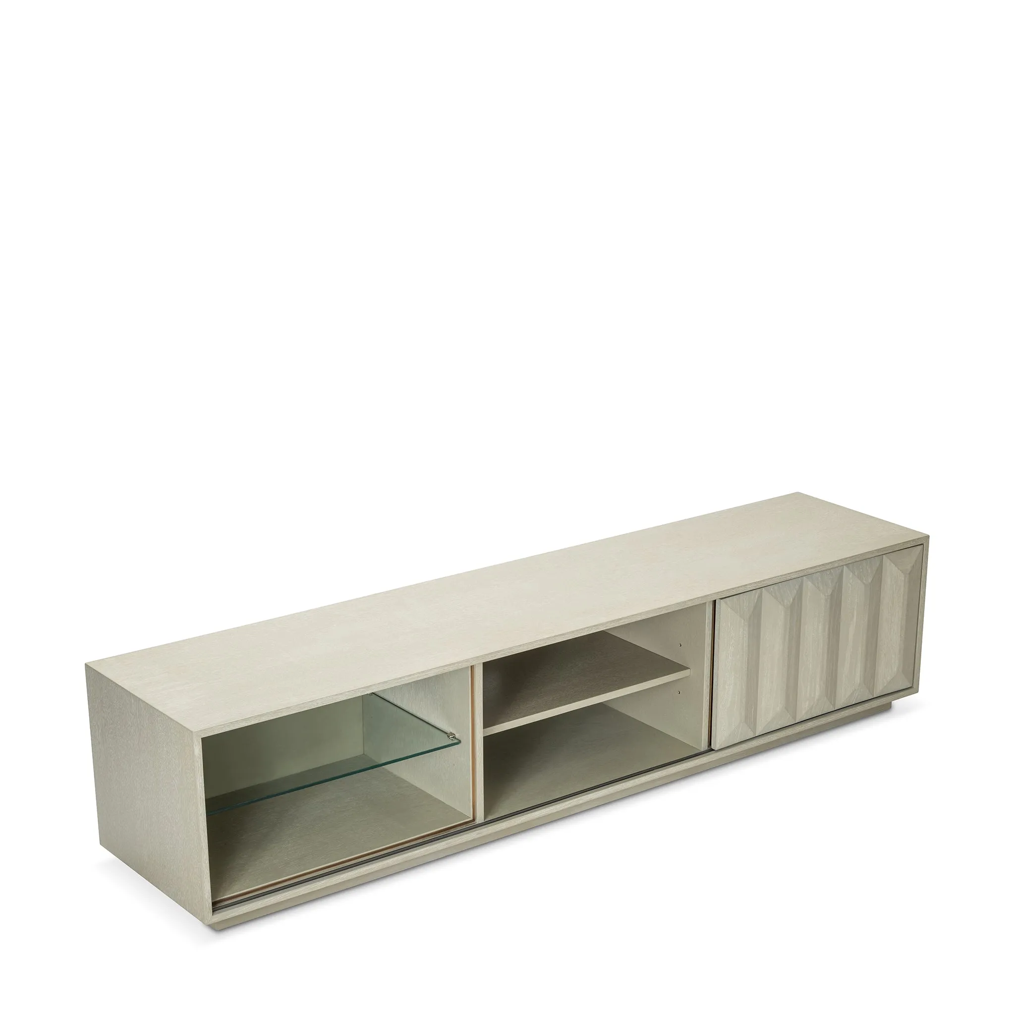 POLYGON LIGHT GREY TV MEDIA CABINET