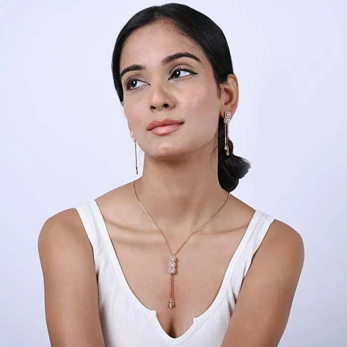 Radiant Cubic Cascade Necklace Set