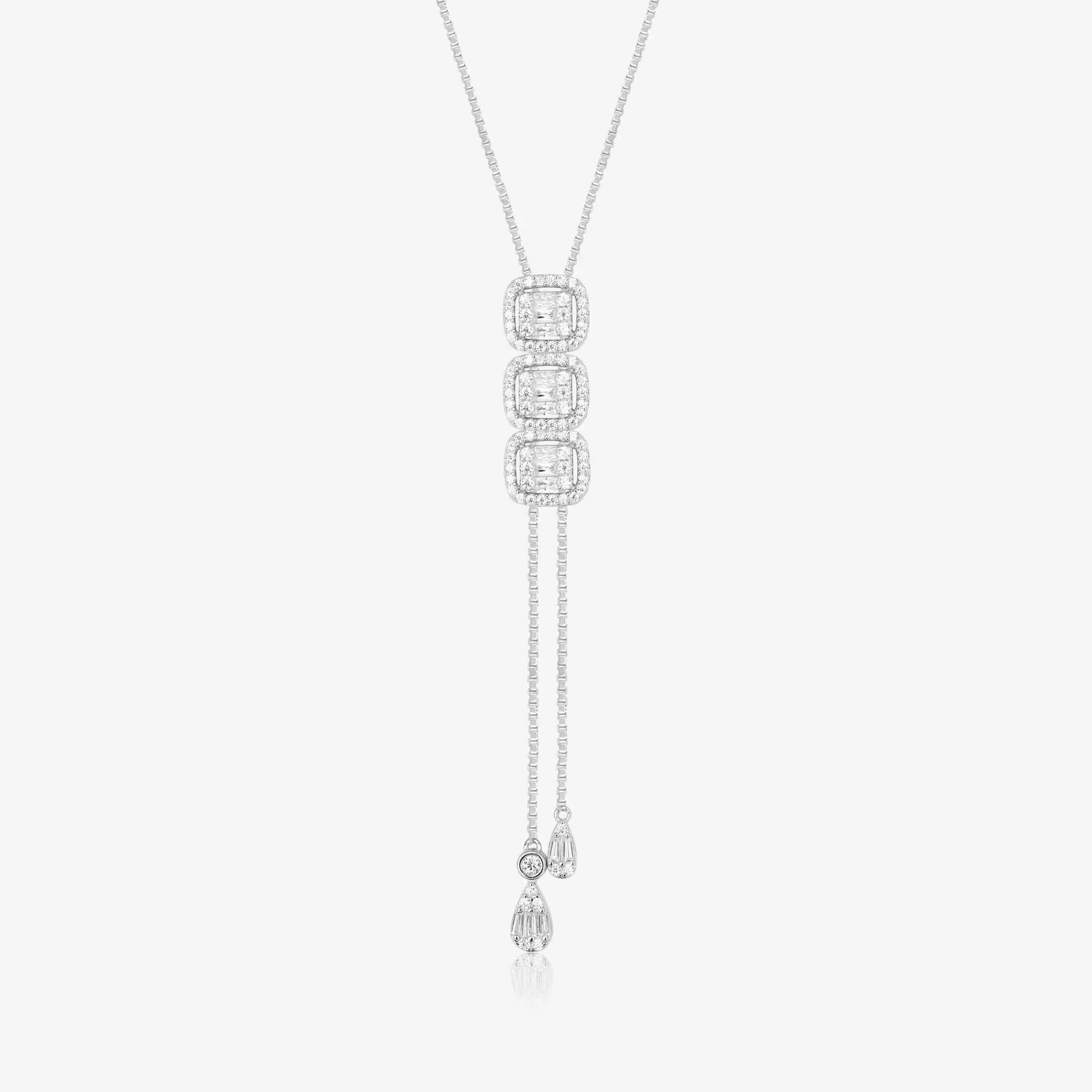 Radiant Cubic Cascade Necklace Set