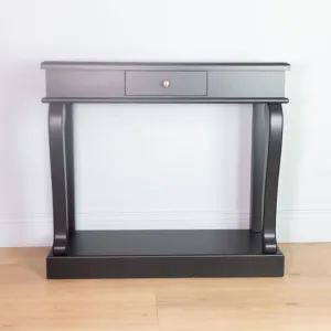 Scroll Black 90cm Console Table w/ Drawer by Tara Lane