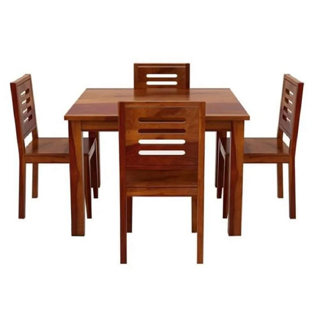 SHREE NATH JI CRAFT HOUSE Sheesham Wood 4 Seater Dining Table with Chair for Living Room Home Dining Room Furniture Set (Honey Finish)