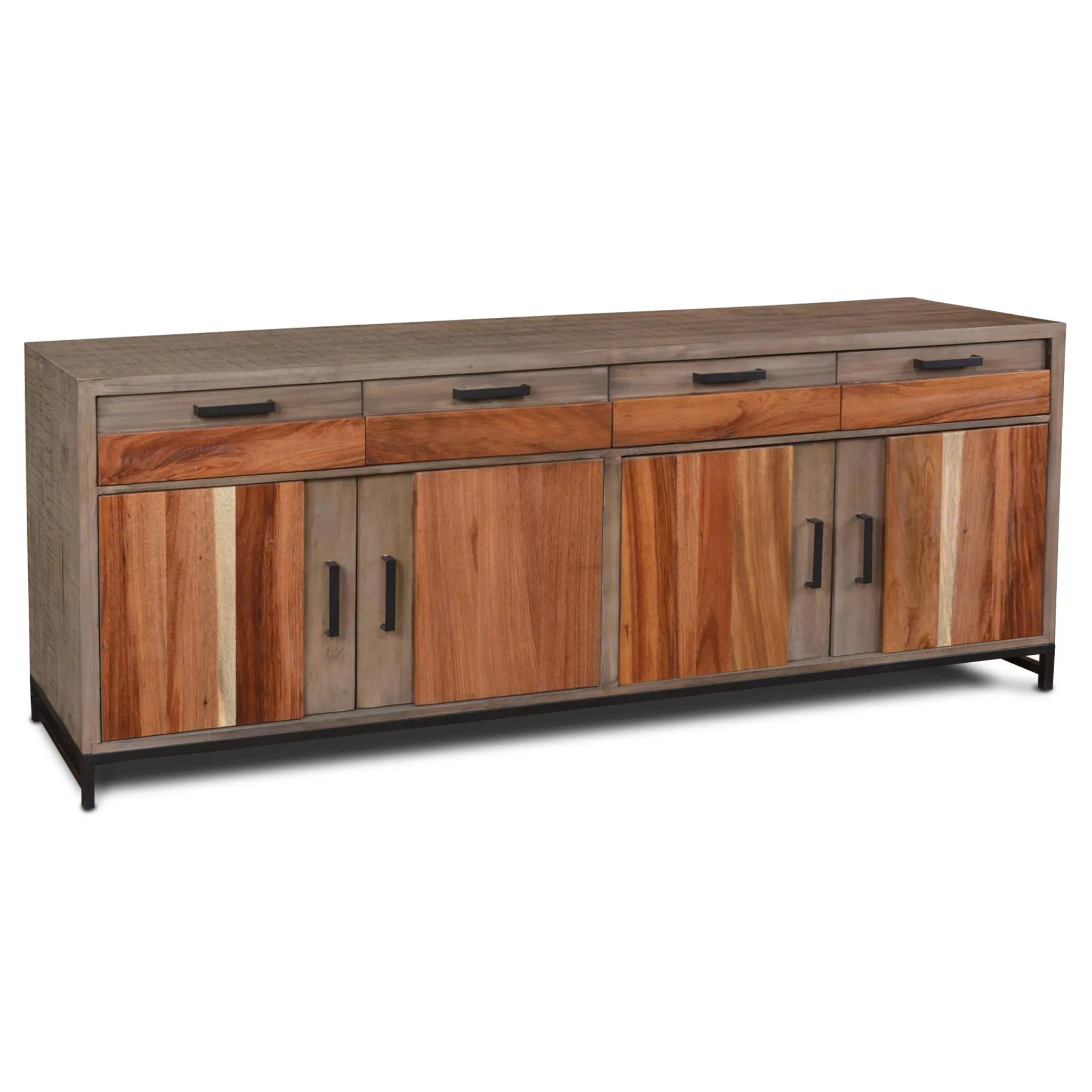 Sierra 4 Door / 4 Drawer Mixed Wood Console - 75"