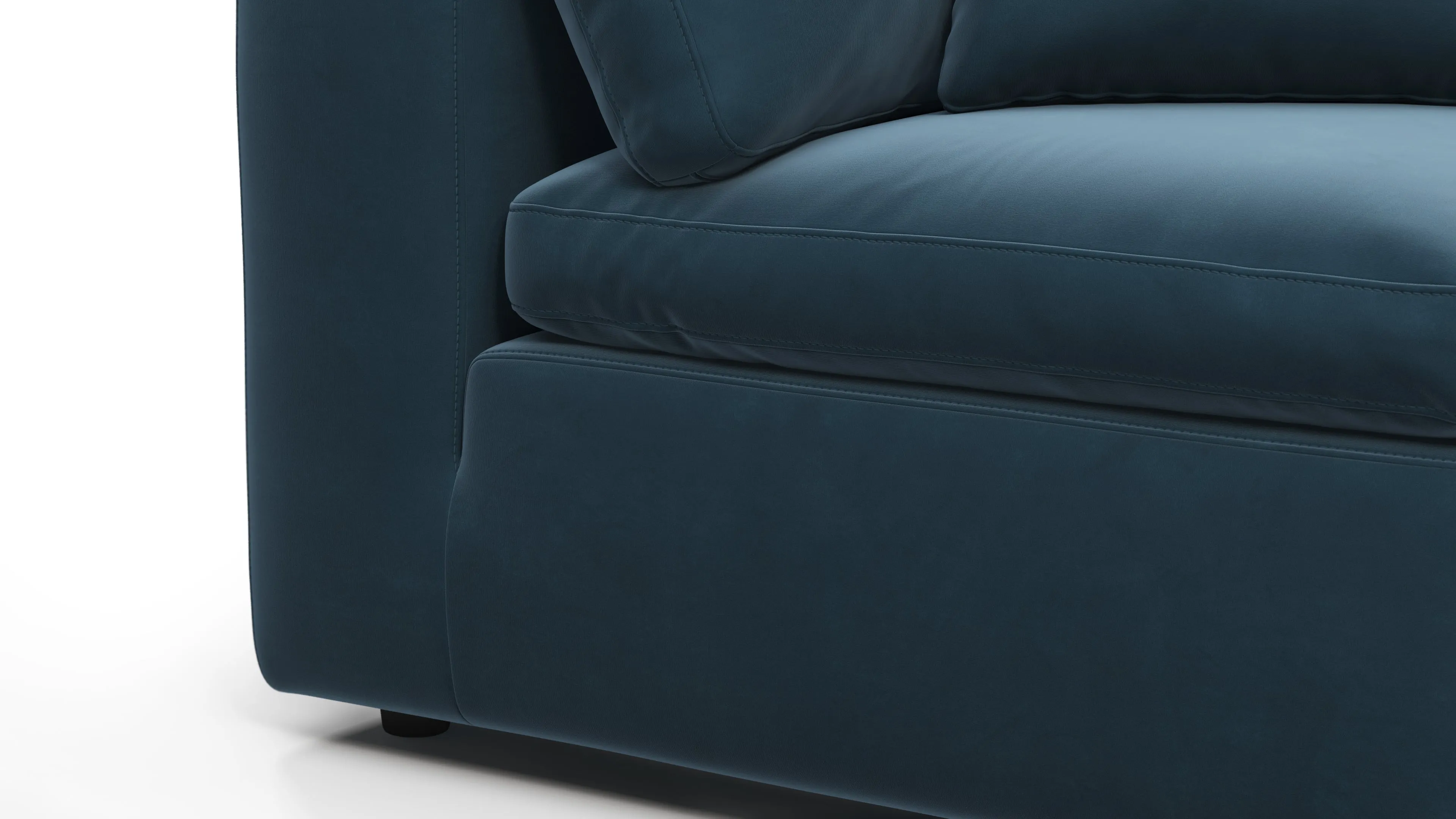 Sky - Sky Sectional Sofa, Five Seater, Left Corner, Prussian Blue Luxe Velvet