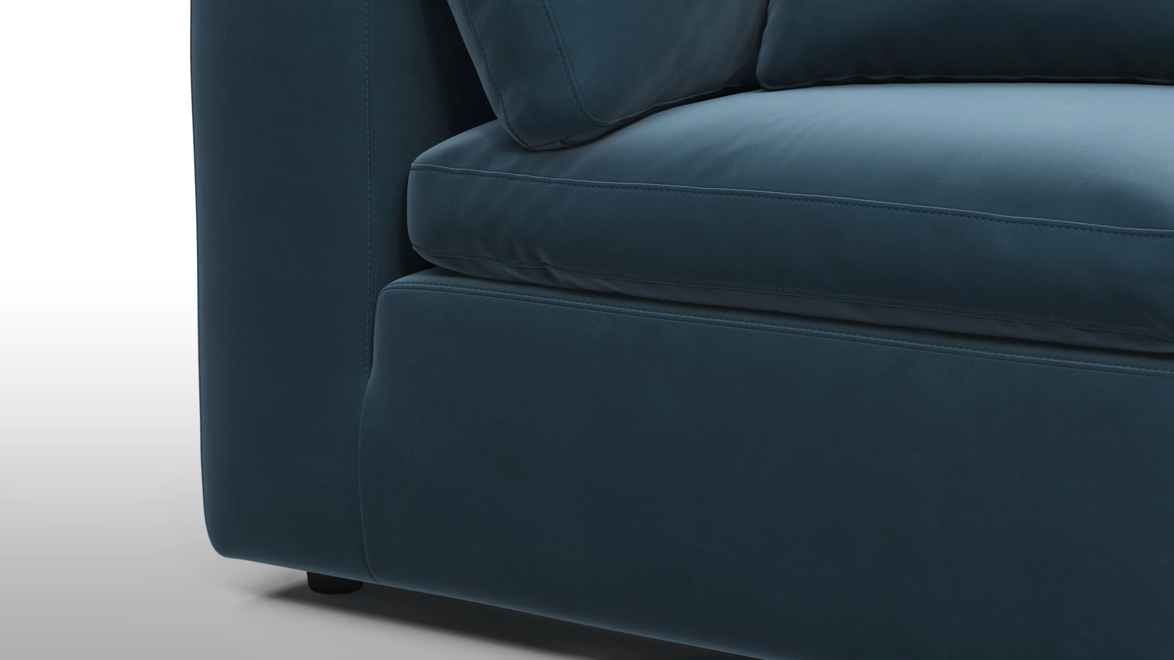 Sky - Sky Sectional Sofa, Five Seater, Left Corner, Prussian Blue Luxe Velvet