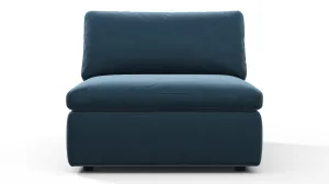 Sky - Sky Sofa Module, Armless, Prussian Blue Luxe Velvet