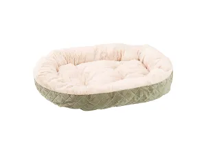 Sleep Zone Quilted Oval Cuddler Dog Bed, 26 inch Sage