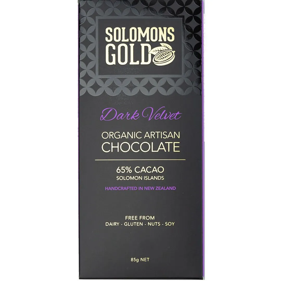 Solomons Gold Dark Velvet Chocolate 65% Cacao 85g