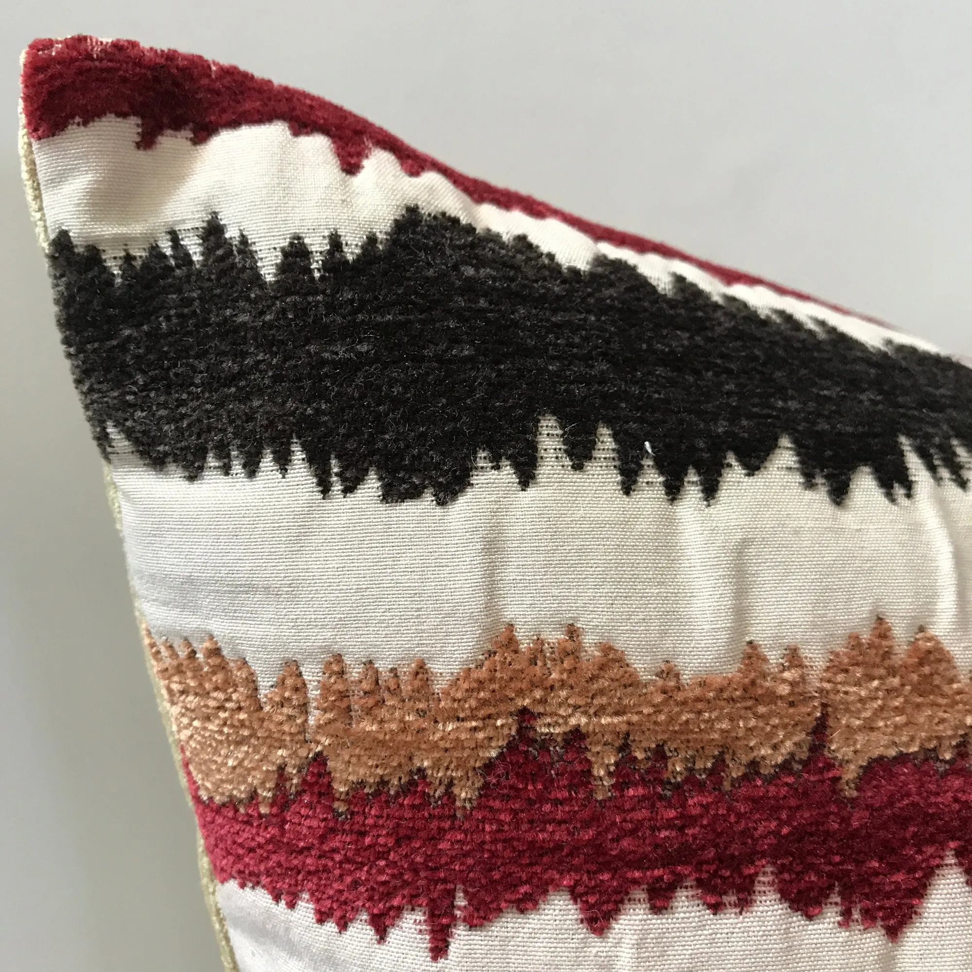 Southwestern Velvet High Pile Stripe Throw Pillow Cover 24x24