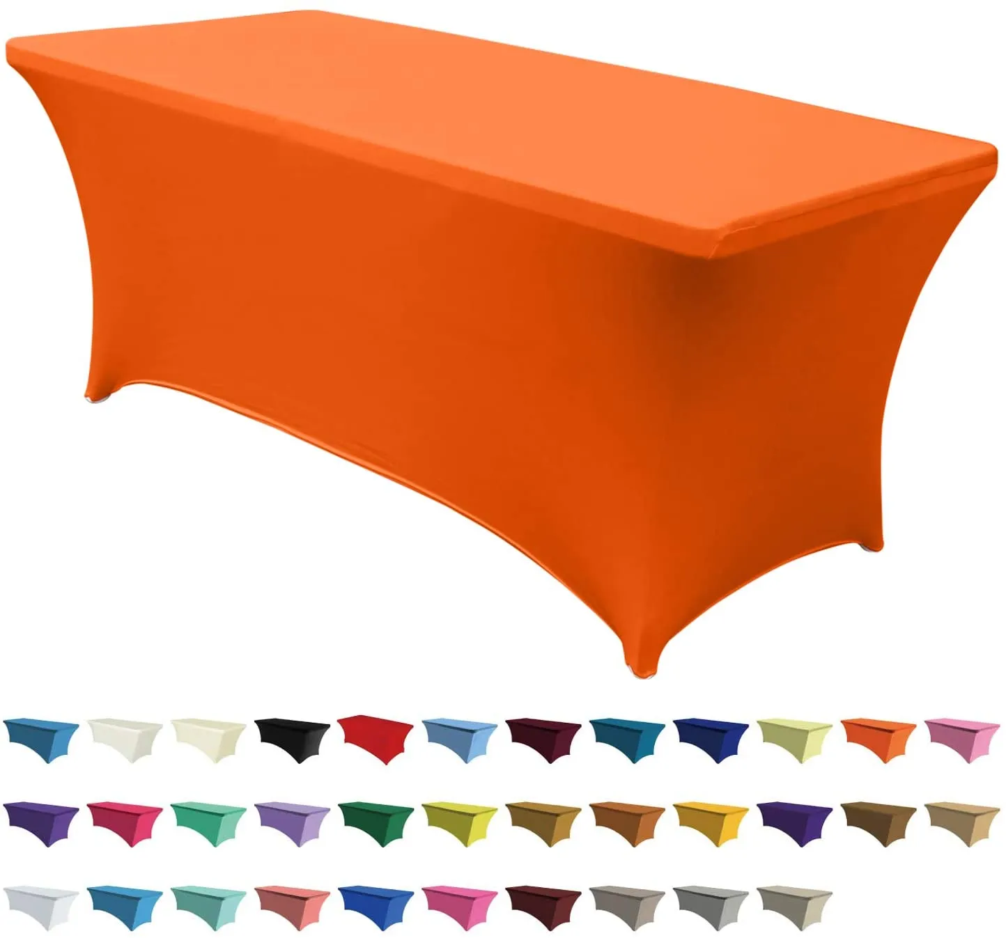 Spandex Tablecloths for 4 ft Table Fitted Stretch Topper Table Cover