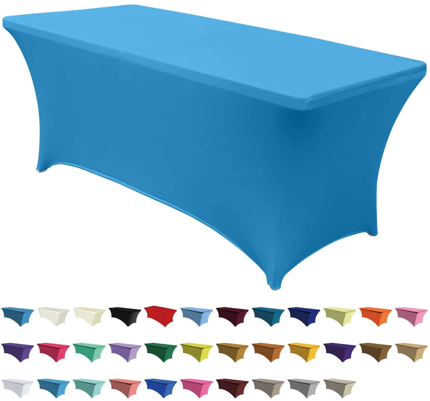 Spandex Tablecloths for 4 ft Table Fitted Stretch Topper Table Cover