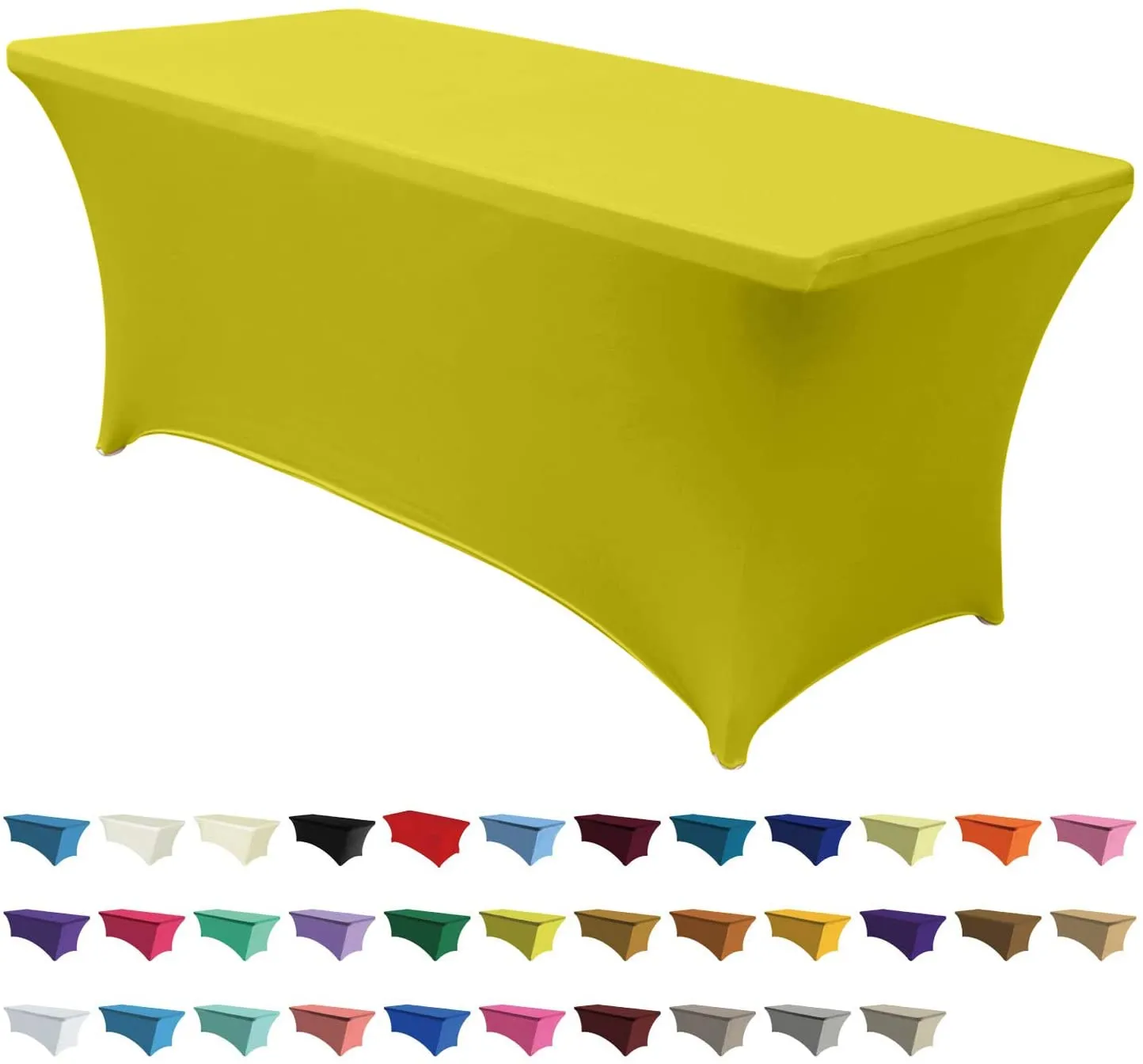 Spandex Tablecloths for 4 ft Table Fitted Stretch Topper Table Cover