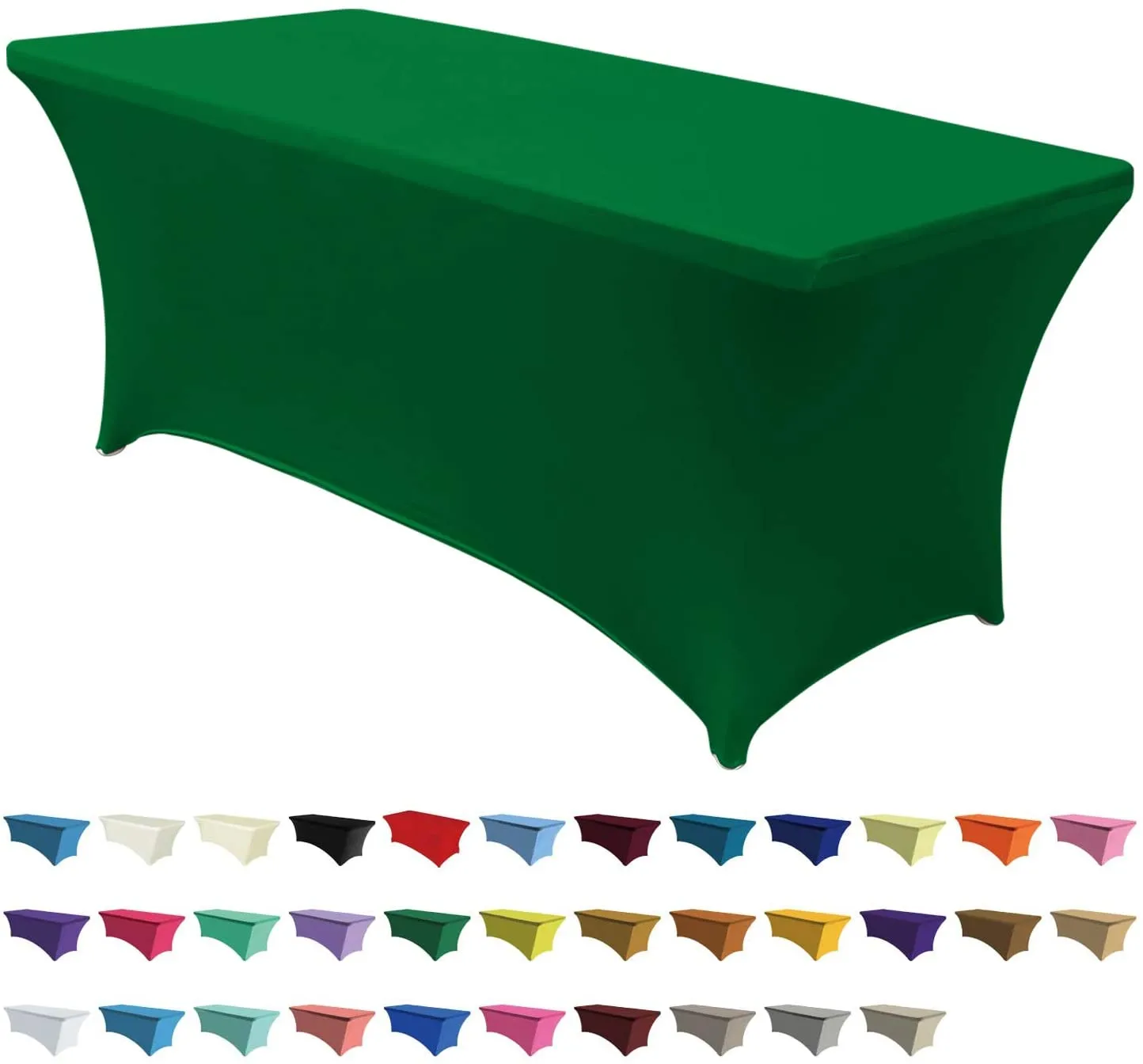 Spandex Tablecloths for 4 ft Table Fitted Stretch Topper Table Cover