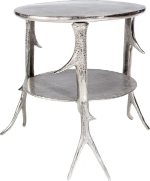 Sprig Table With Shelf Silver