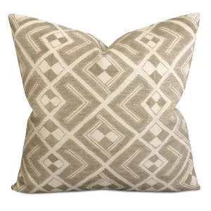 Taupe Woven Geometric Aztec Throw Pillow Cover 20x20